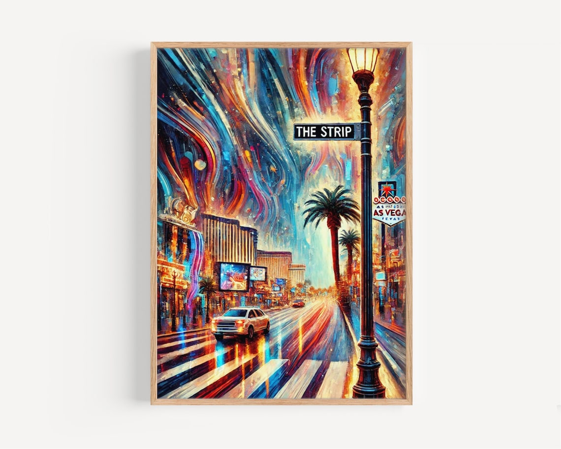 Las Vegas Strip Vibrant Nevada Travel Poster