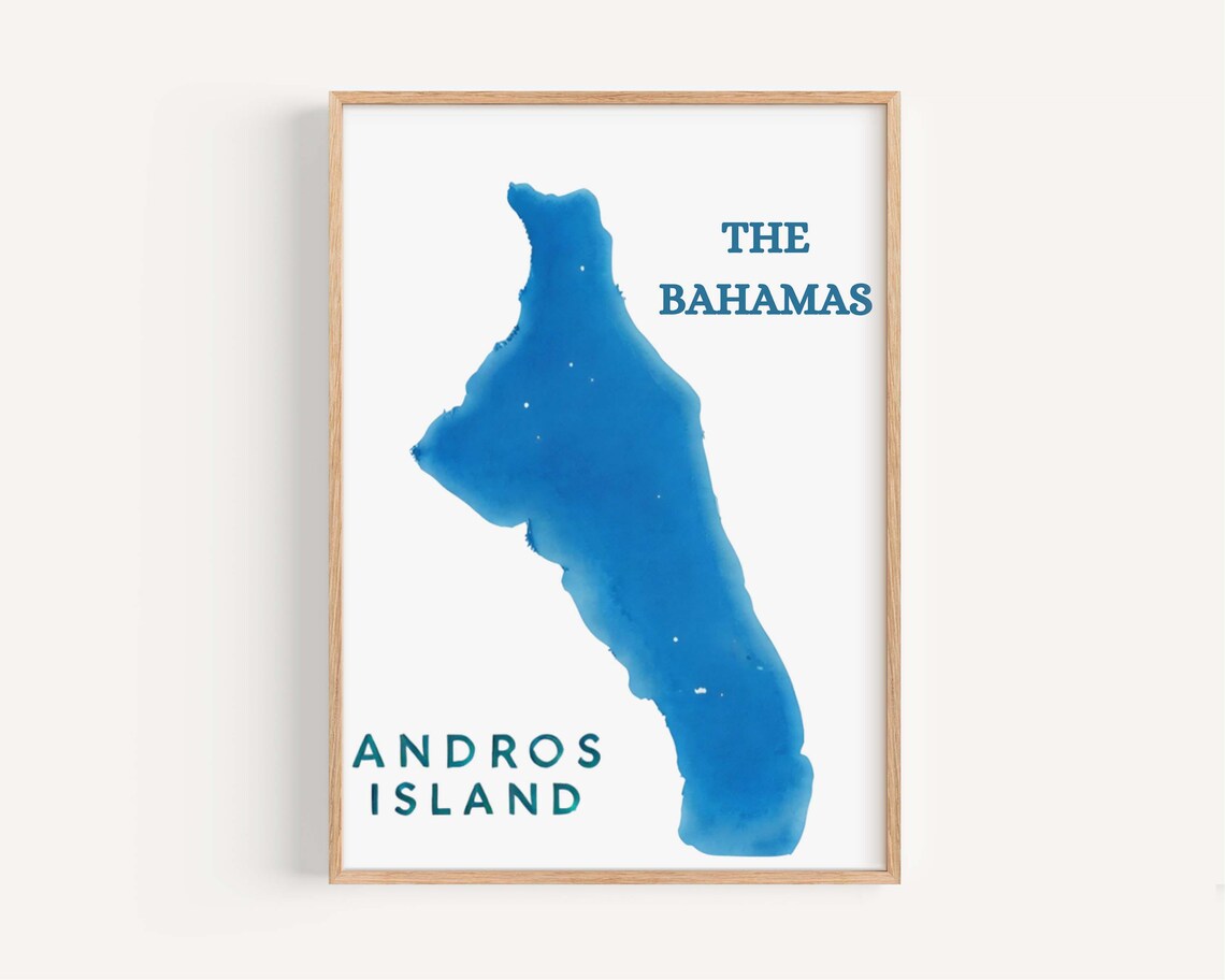 Andros Travel Poster, Bahamas Beach Decor