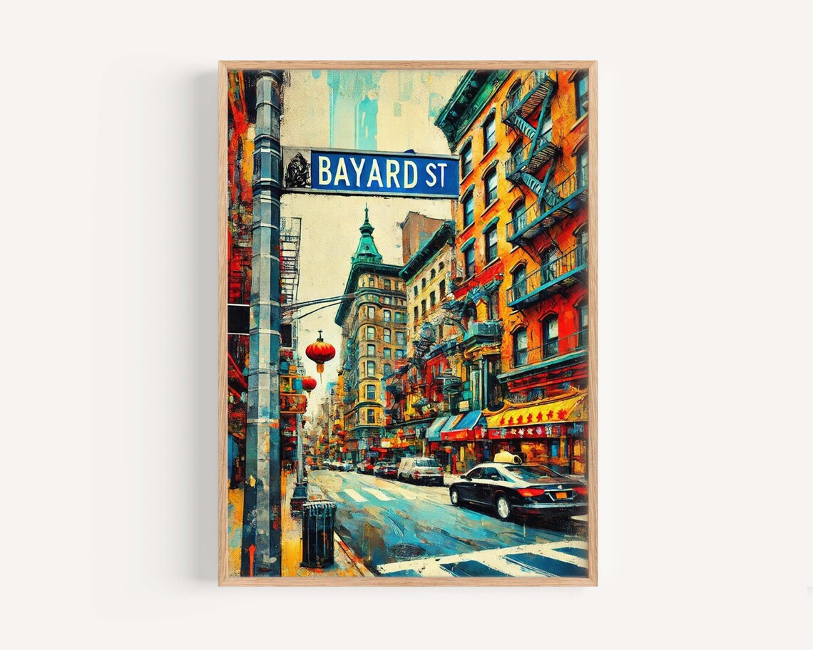 Bayard St Manhattan NYC Travel Poster, New York City