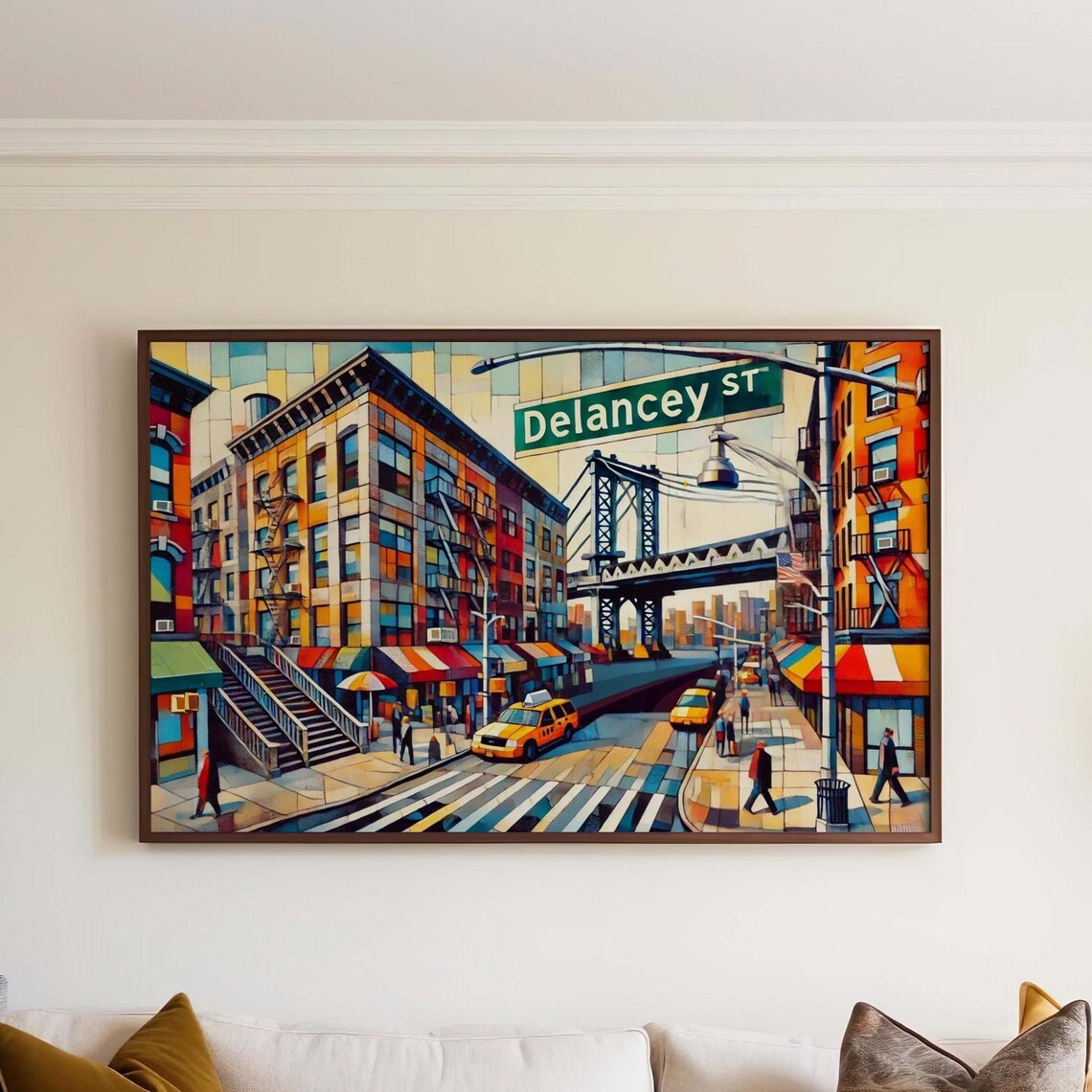 Delancey Street NYC Travel Poster, Urban City Map