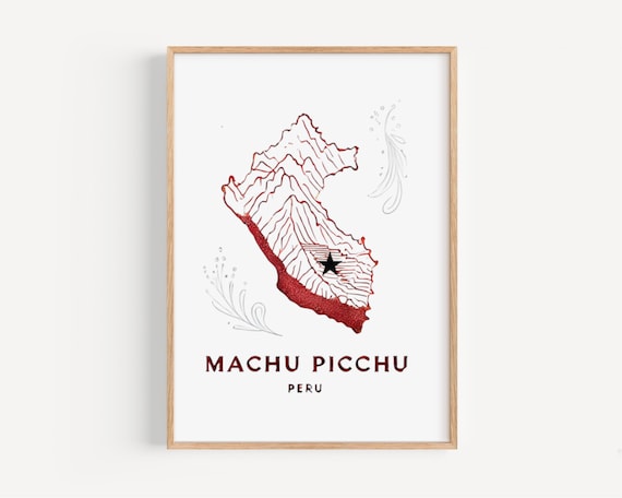 Peru Machu Picchu Wall Art Print Travel Decor Gift Housewarming Unique Home Artwork South America Poster