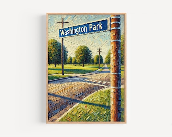 Washington Park Denver Colorado Impasto Street Sign Park Poster