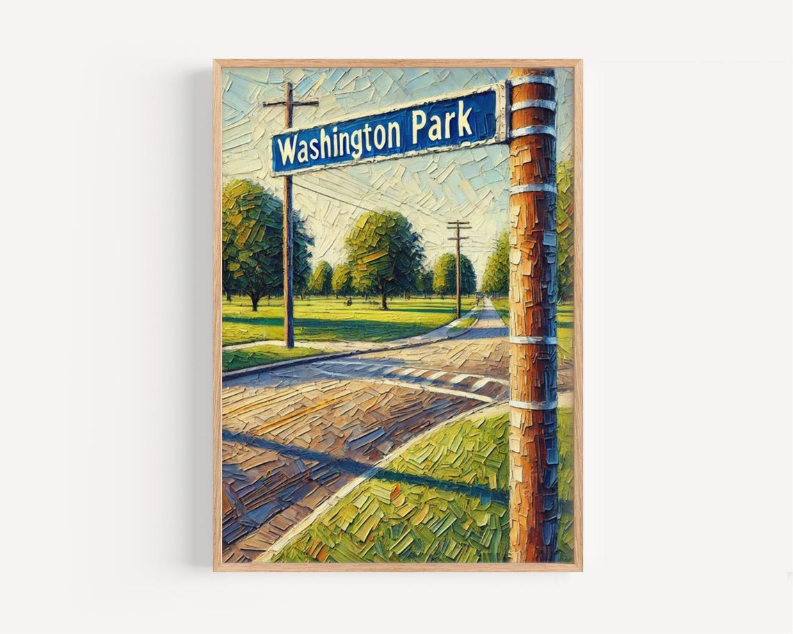 Washington Park Denver Colorado Impasto Street Sign Park Poster