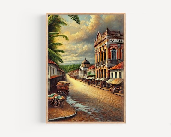 Brazil Manaus Wall Art Print Unique Travel Poster South Souvenir Gift Housewarming Decor Tropical