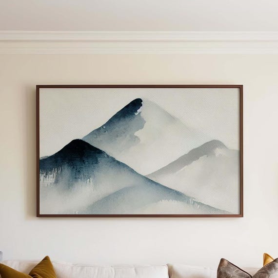 Nature Gift Mountain Wall Art Snowy Print Home Decor Housewarming New Family Winter Landscape Picture