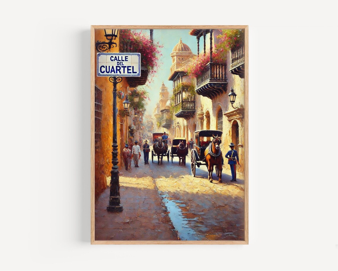 Cartagena Colombia Calle Del Cuartel Street Sign Art Print