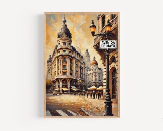 Avenida de Mayo Buenos Aires Grand Historic Architecture Artwork Poster