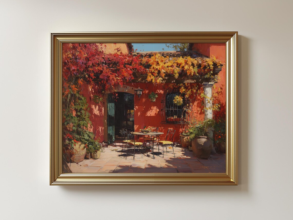 Tuscan Villa Art Print Rustic Italian Landscape 518