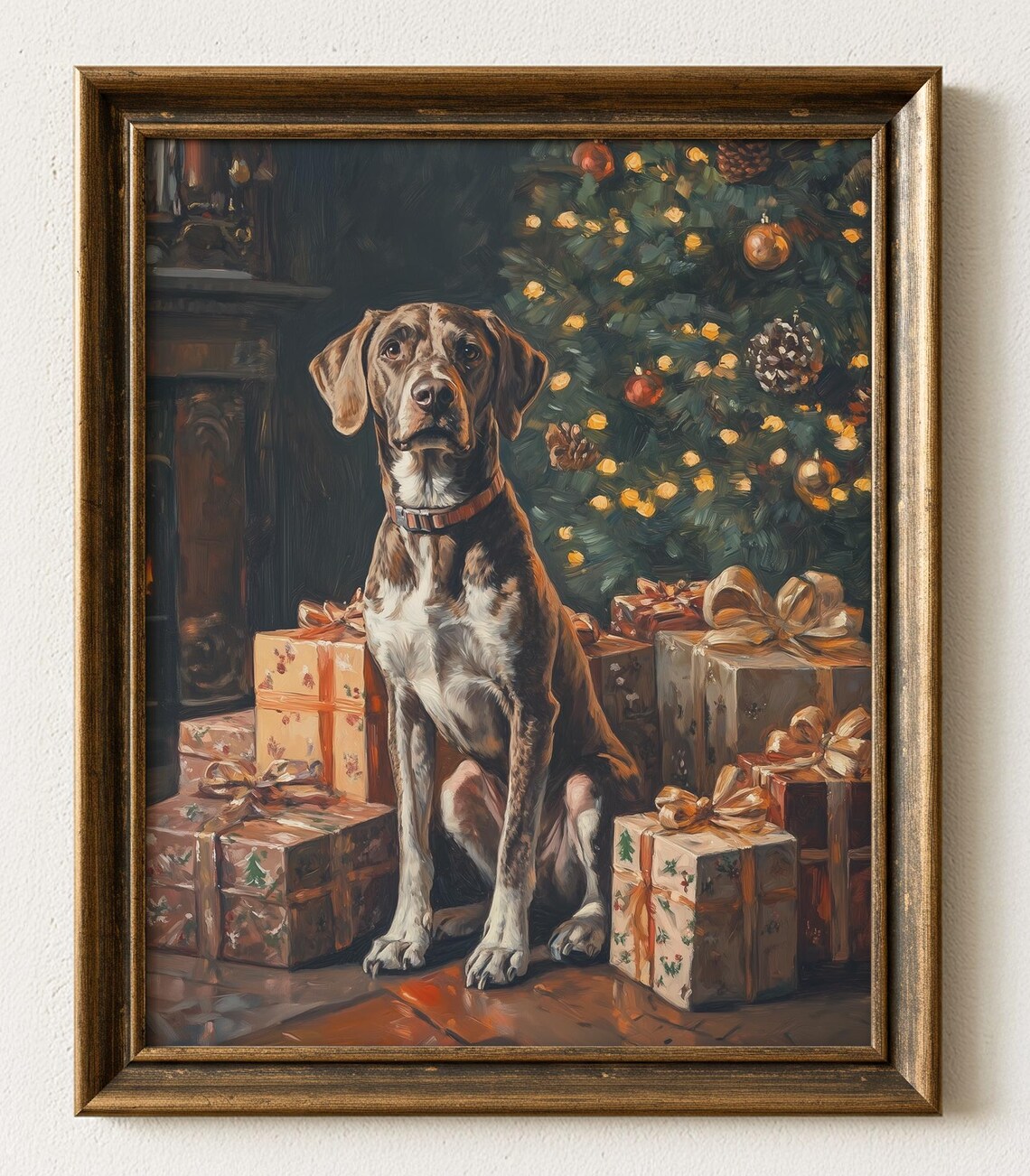 German Shorthaired Pointer Holiday Art Print
