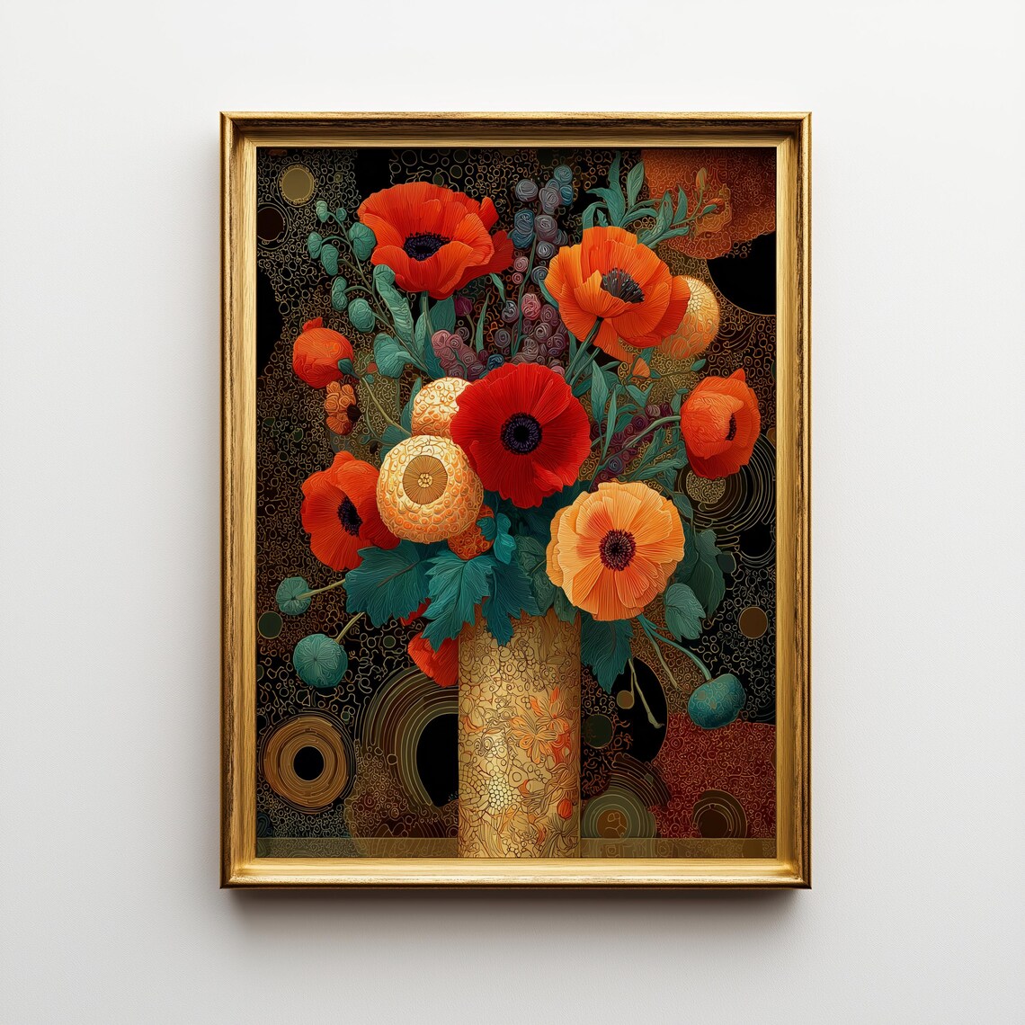 Floral Still Life Art Print, Vintage Style Flowers