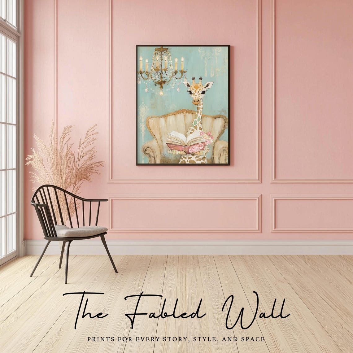 Whimsical Giraffe Art Print, Pastel Nursery Decor - Image 2