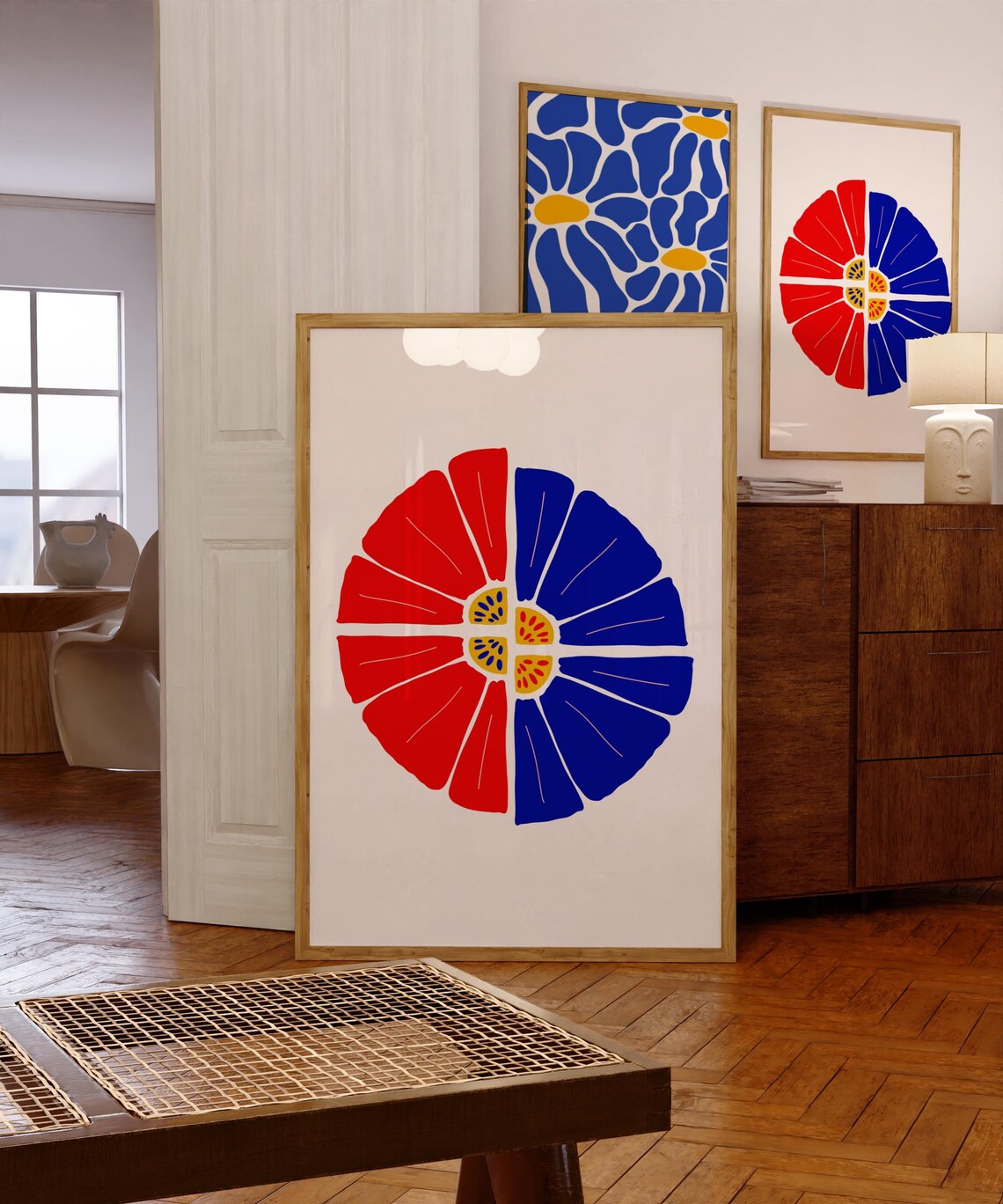 Mid Century Modern Floral Abstract, Vintage Inspired - Image 2