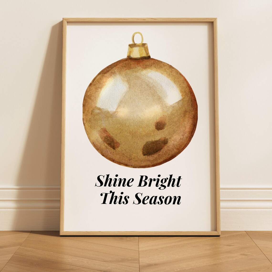 Gold Christmas Ornament, Elegant Minimalist Decor