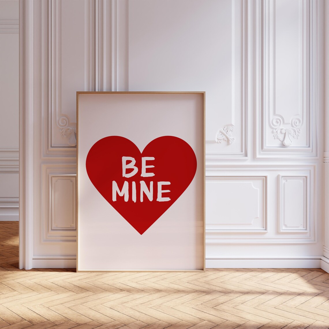 Be Mine Typography Print, Romantic Love Decor - Image 2