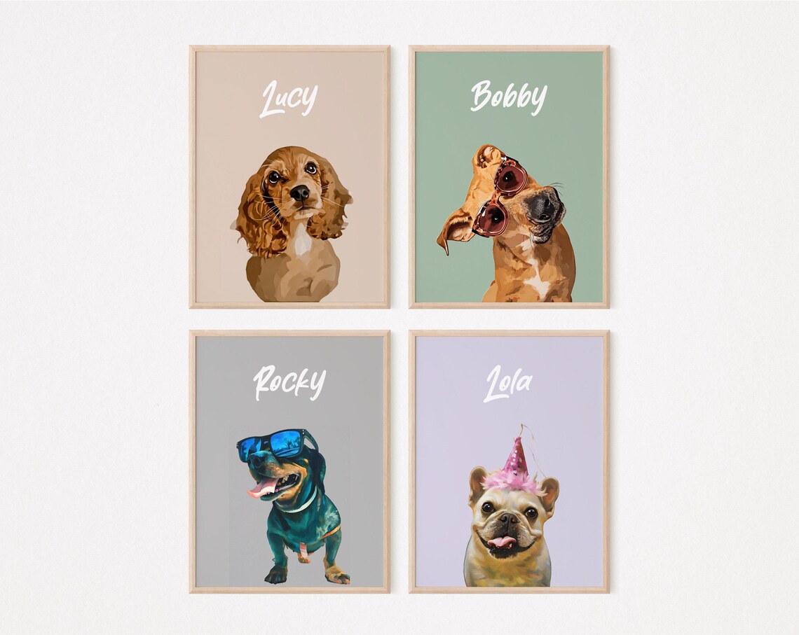 Customizable Pet Poster, Personalized Dog Portrait - Image 3