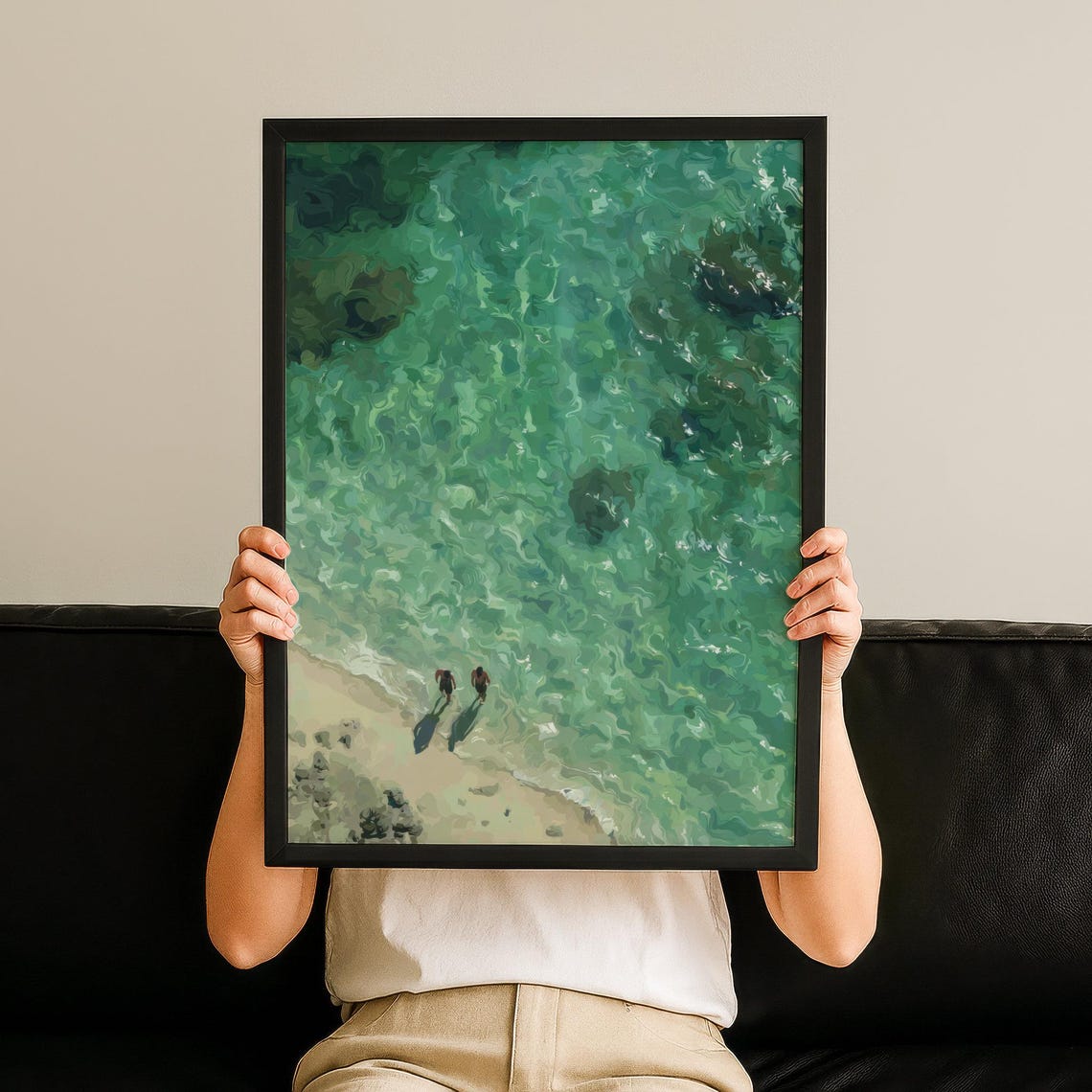 Japandi Beach Art Poster Wabi Sabi Decor Neutral Wall Print Cozy Gift Modern Home Artful Minimalism No 123