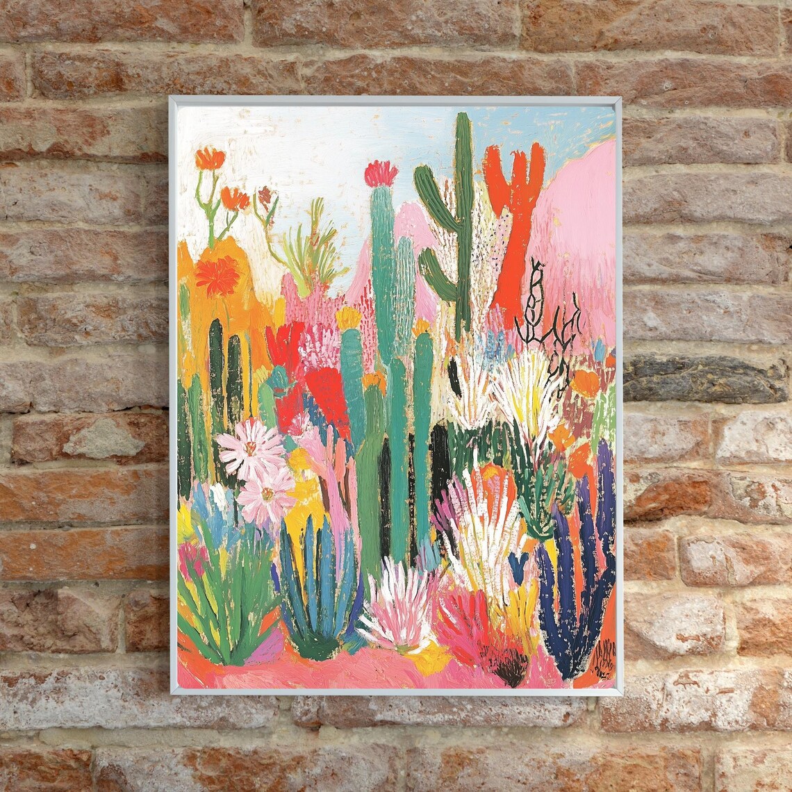 Colorful Fauvist Cactus Garden Desert Blooms Southwest Art Print - Image 6