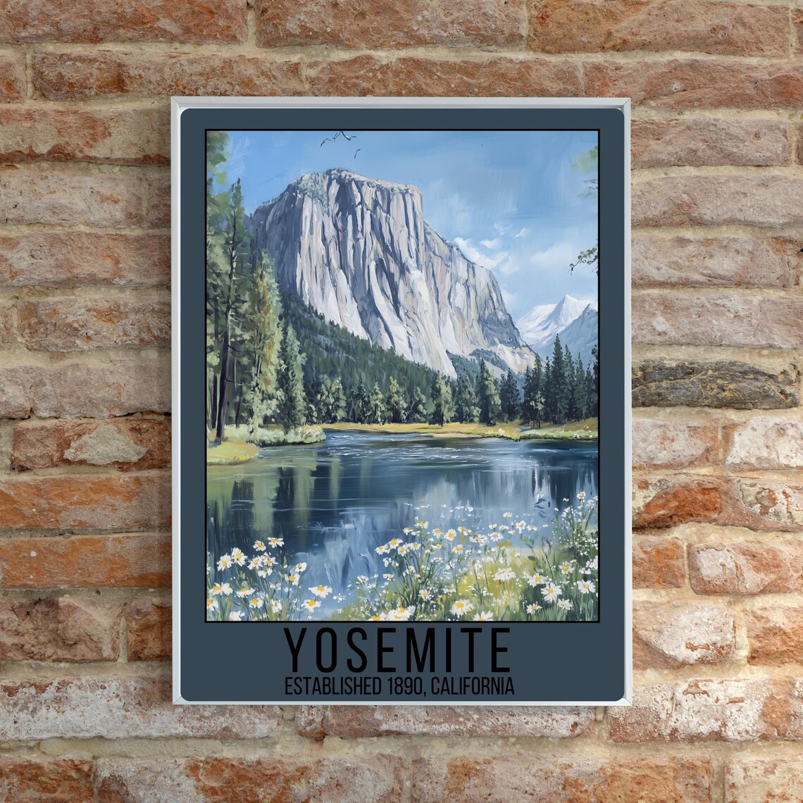 Yosemite California National Park El Capitan River Wildflowers Poster - Image 2