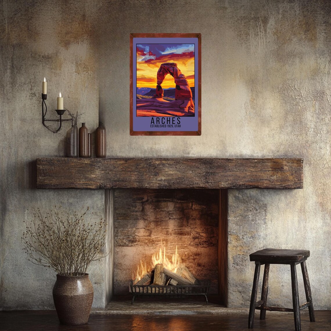 Arches Utah National Park Delicate Arch Sunset Desert Travel Poster - Image 3