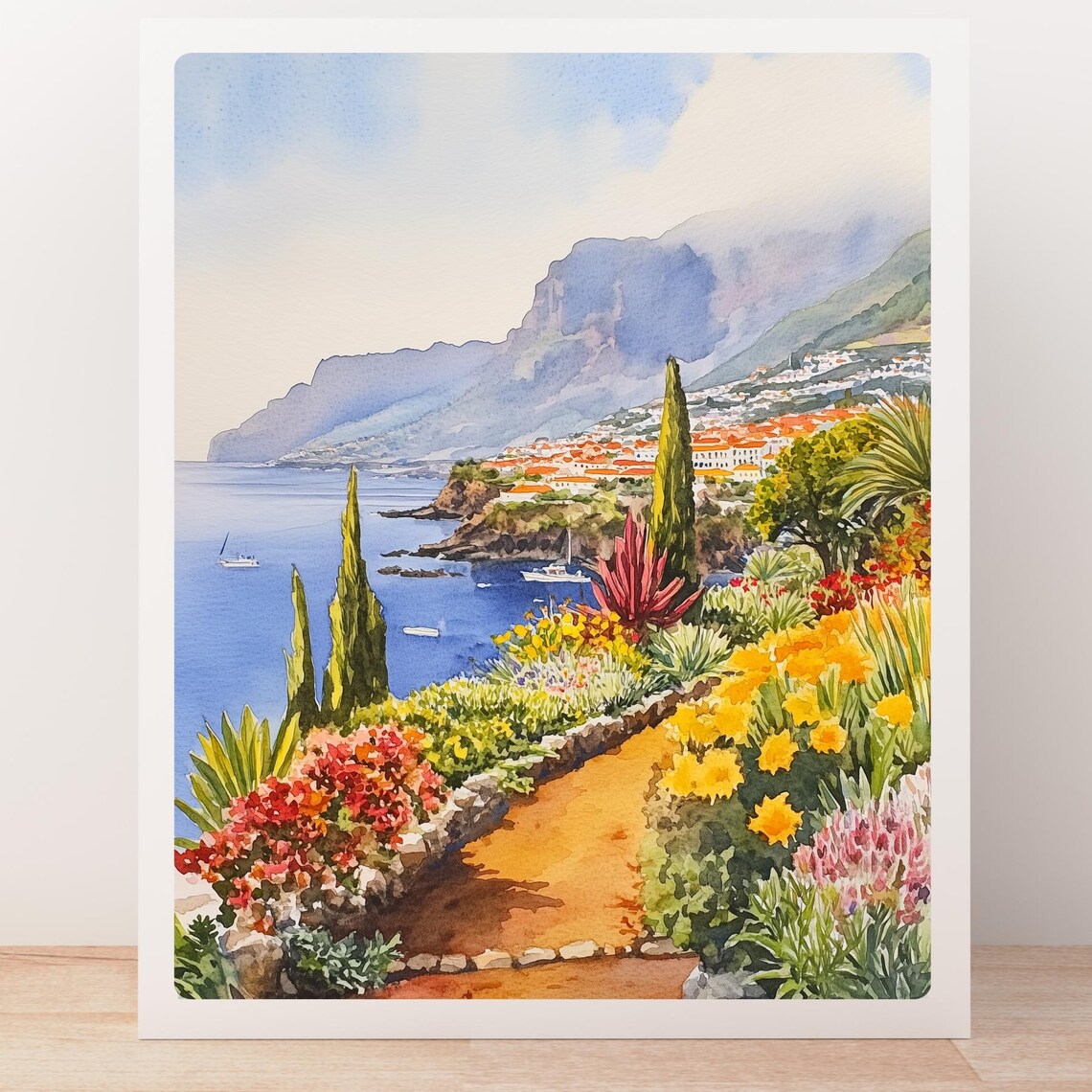 Madeira Coastal Garden Path Above the Island Shoreline Poster - Image 5