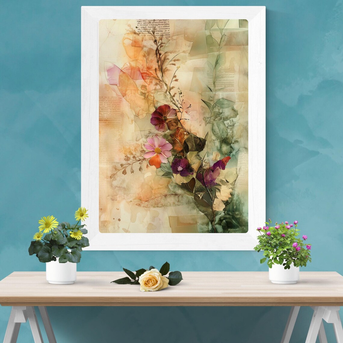 Vintage Pressed Flower Botanical Collage Art Print - Image 2
