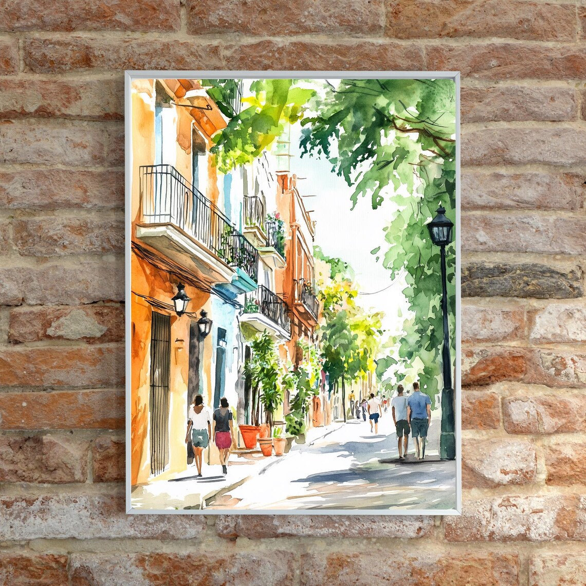 Roma Norte Leafy Street Mexico City Watercolor Travel Poster - Image 6