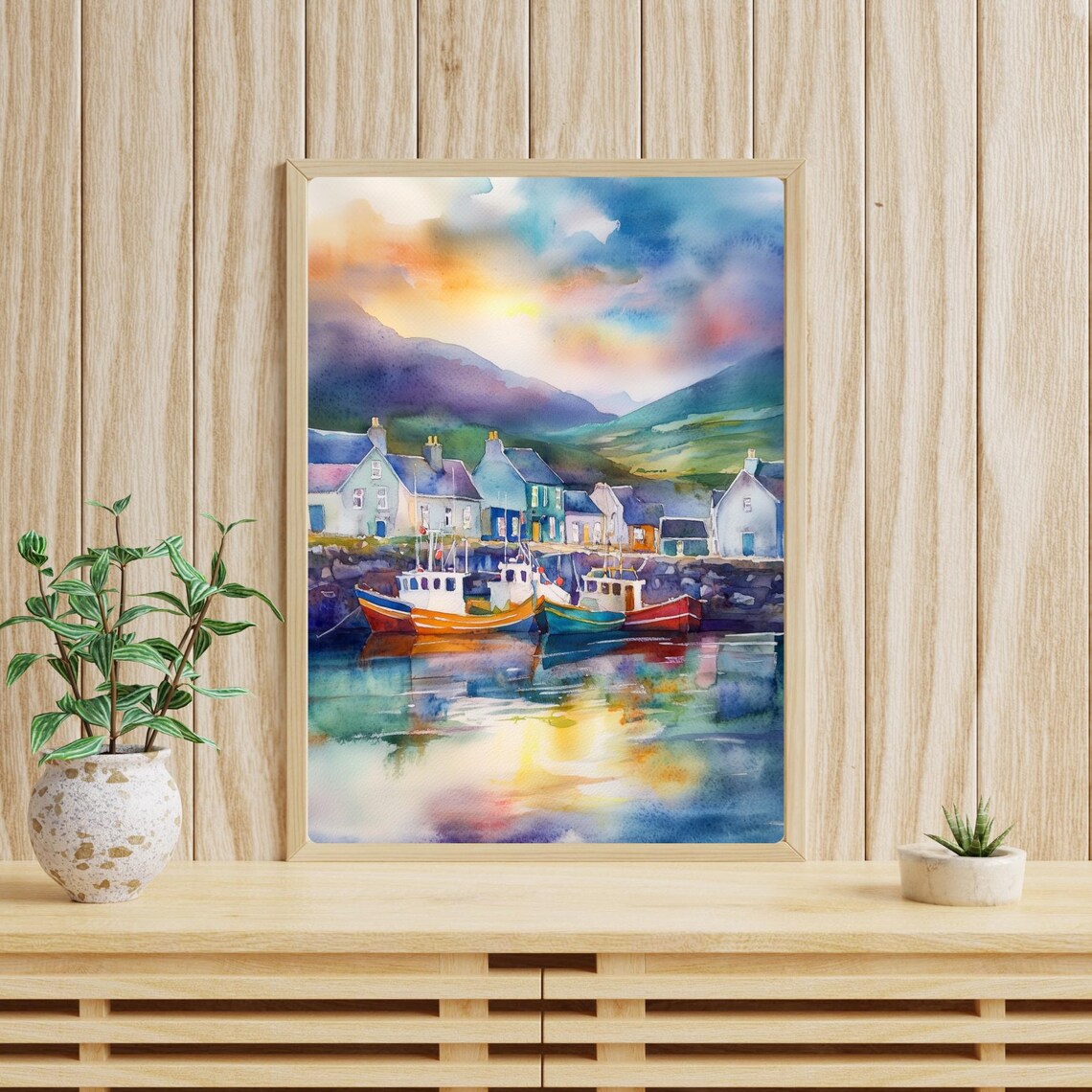 Dingle, Ireland Watercolor Harbor Scene Art Print - Image 4