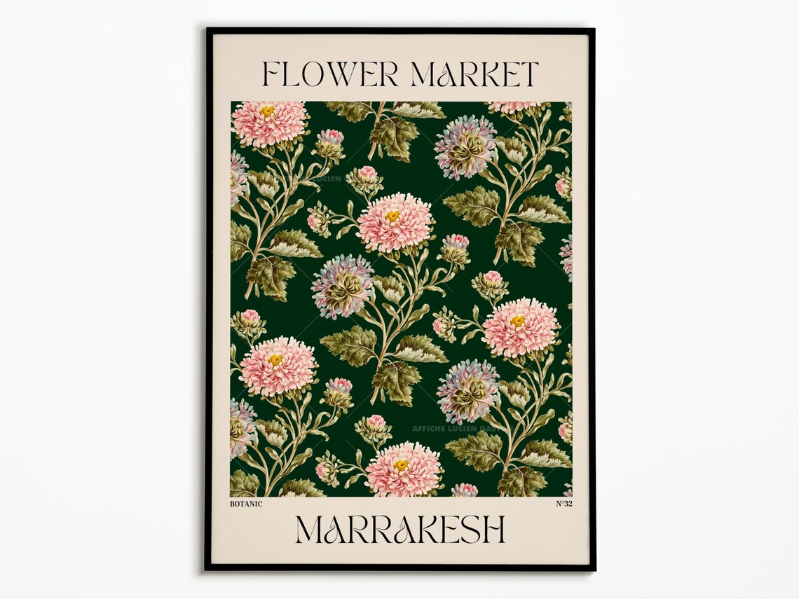 Marrakech Flower Market Floral Poster Print