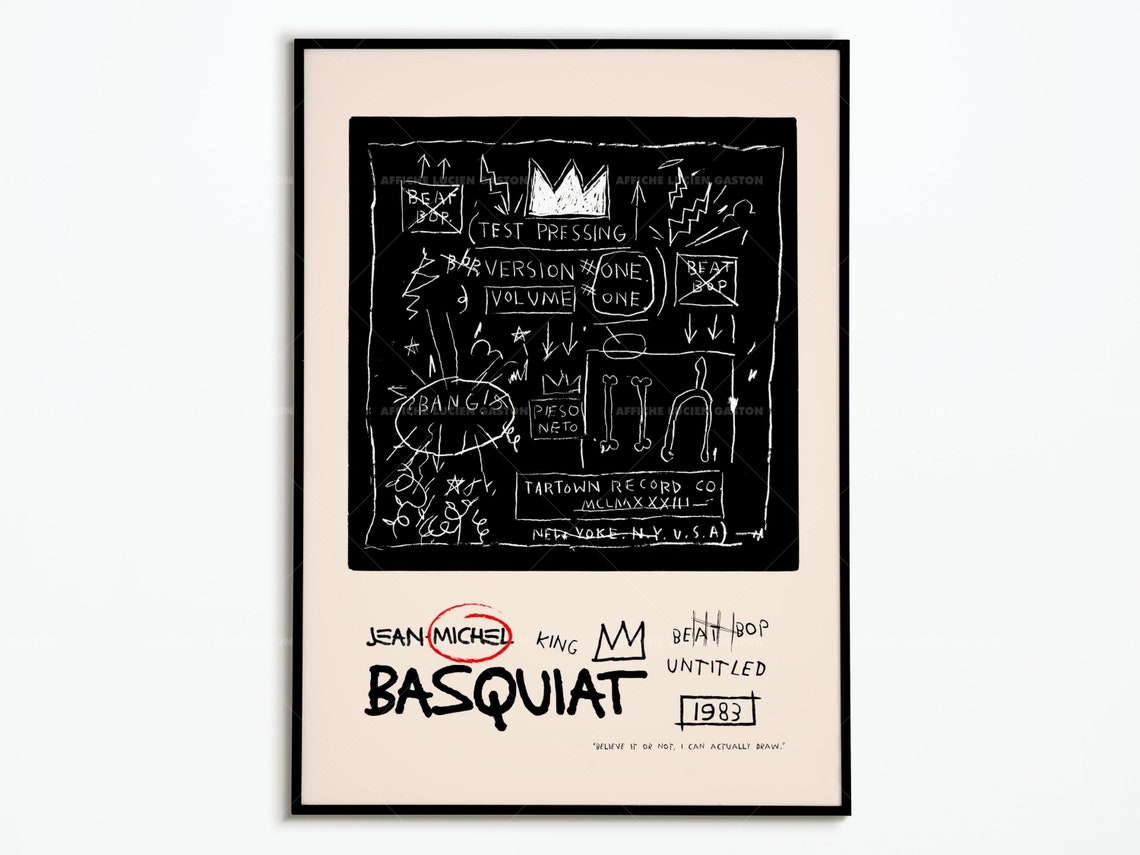 Jean-Michel Basquiat Beat Bop 1983 Crown Chalkboard Art Poster