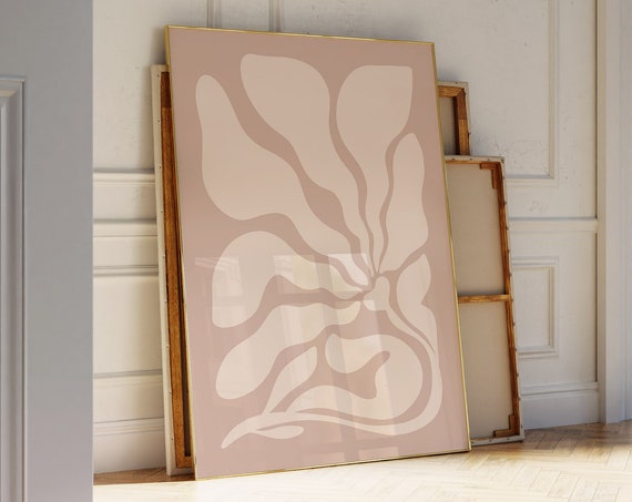 Abstract Botanical Wall Art Moody Botanical Print Neutral Botanical Wall Art Wavy Floral Wall Art Boho Wall Flower Print Matisse Print