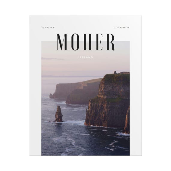 Cliffs Of Moher Ireland Modern Travel Wall Art Design Color Print Wanderlust Decor Home Office