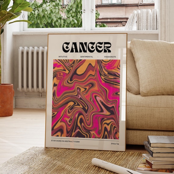 Cancer Zodiac Sign Wall Art Astrology Decor Star Print Horoscope Poster Celestial Artwork