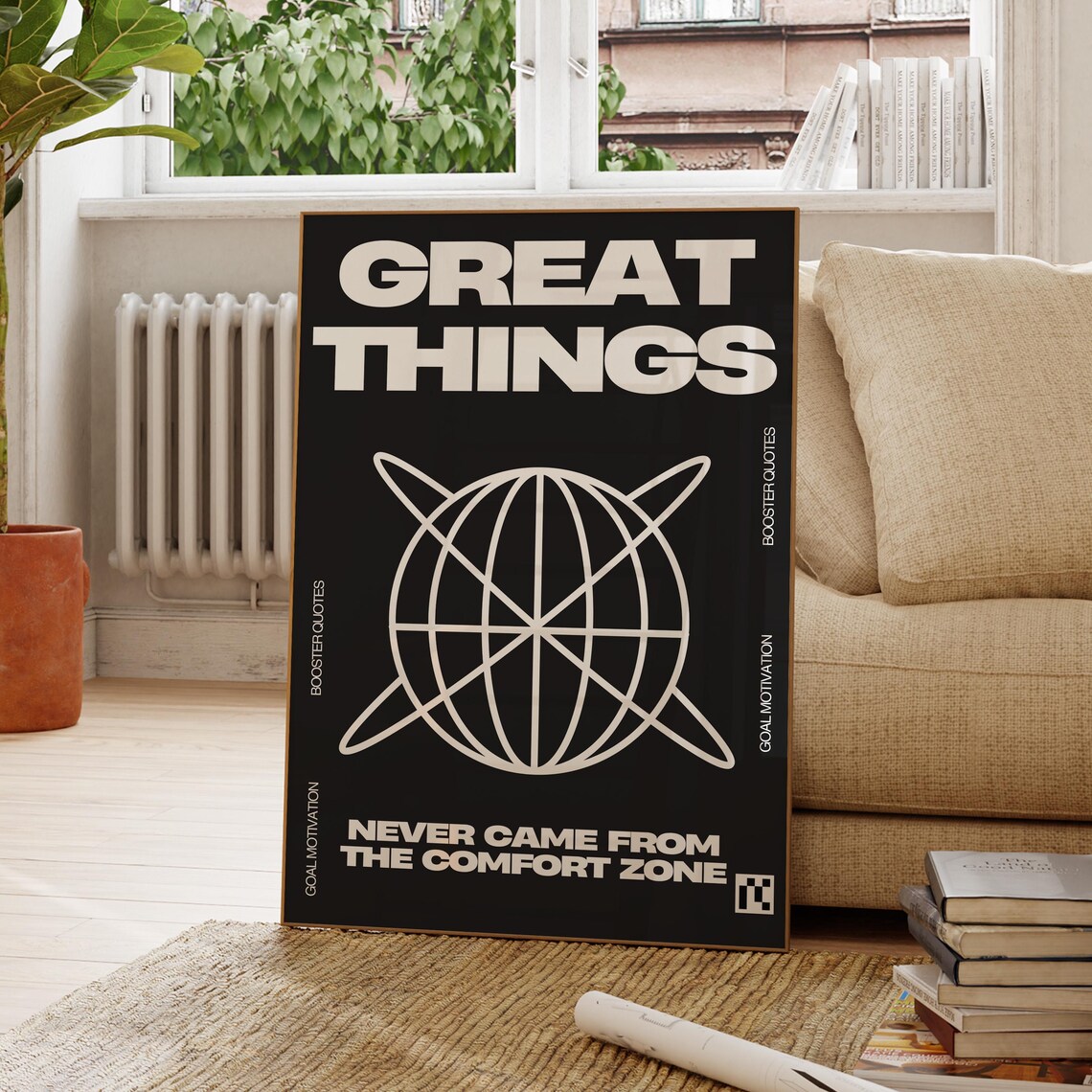 Great Things Quote Art Motivational Wall Decor Inspirational Poster Modern Office Positive Quotes