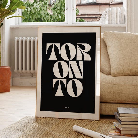 Toronto Wall Art Poster Monochrome City Travel Decor Print Posters For Home Office Gallery Wanderlust Canada
