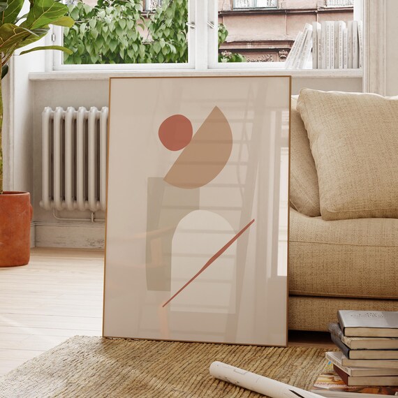 Abstract Neutral Wall Art Poster Minimal Pastel Shapes Simple Bedroom Decor Scandinavian Style Print Colorful Modern