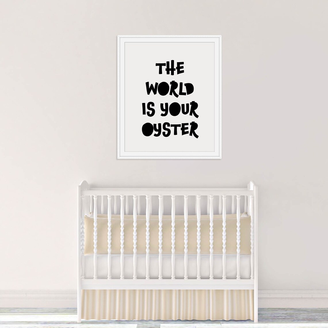 The World Is Your Oyster Playful Kids Room Nursery Quote Poster - Image 2