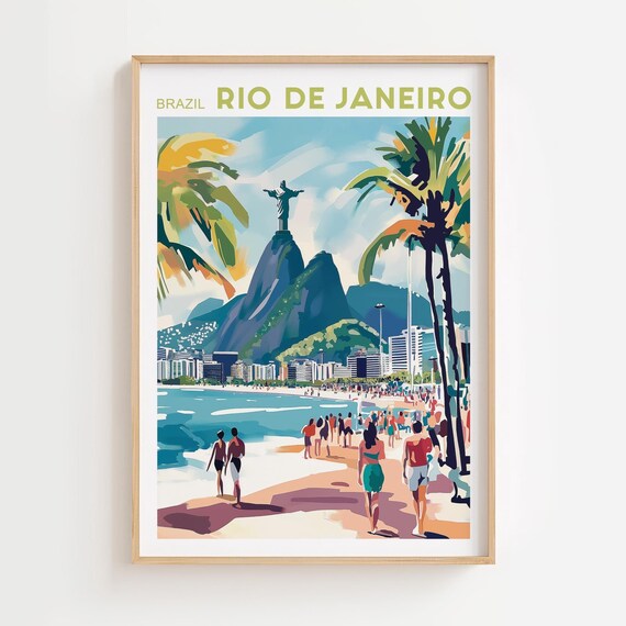 Rio De Janeiro City Travel Print Brazil Poster Wall Art