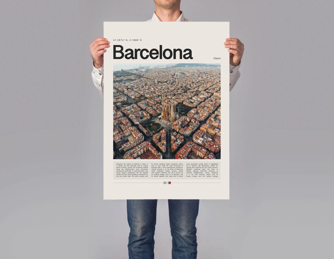 Barcelona Poster Barcelona Print Barcelona Wall Art Barcelona Gift Barcelona Travel Poster Barcelona Photo Spain Print Spain Poster - Image 3