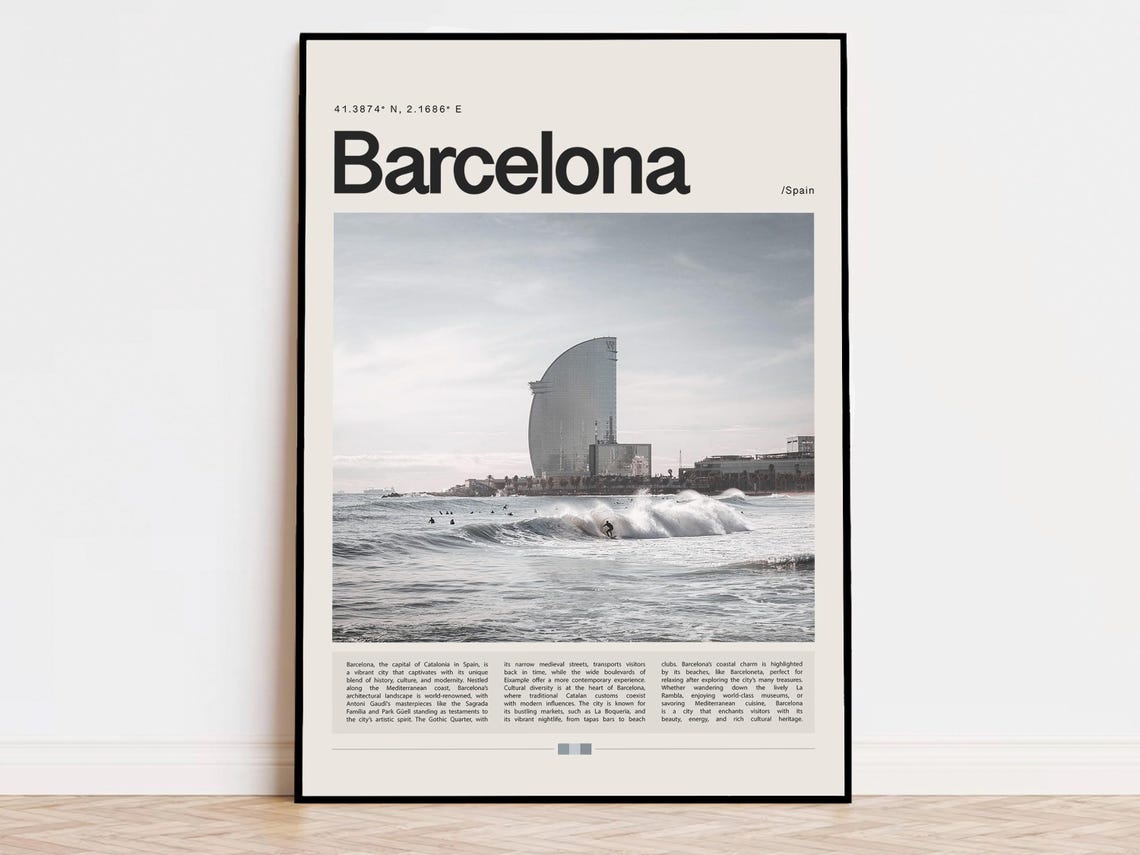 Barcelona Poster Barcelona Print Barcelona Wall Art Barcelona Gift Barcelona Travel Poster Barcelona Photo Spain Print Spain Poster