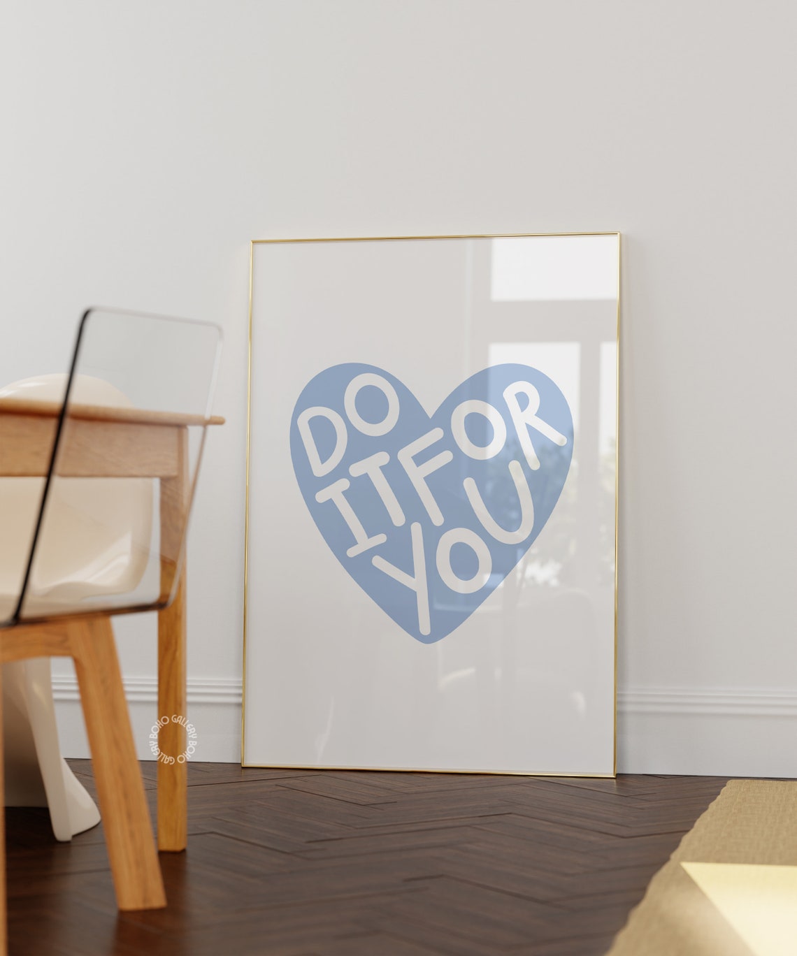 Do It For You Blue Heart Motivational Preppy Quote Wall Poster - Image 3