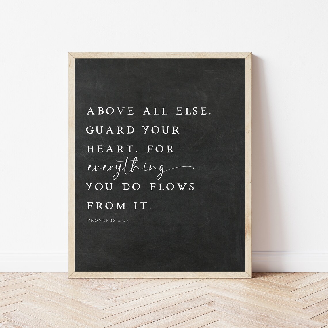 Above All Else Guard Your Heart Proverbs 4 23 Chalkboard Scripture Poster