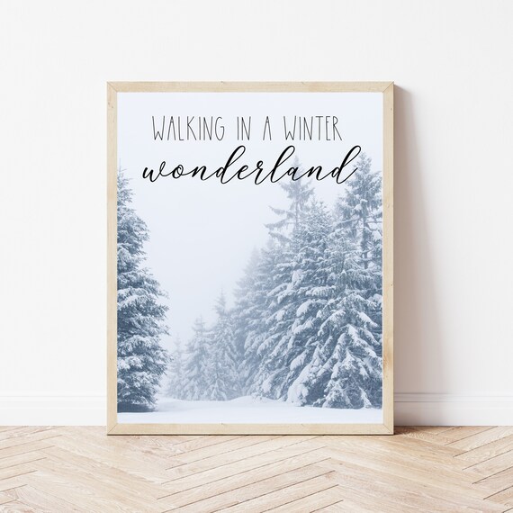 Walking In A Winter Wonderland Snowy Forest Christmas Poster