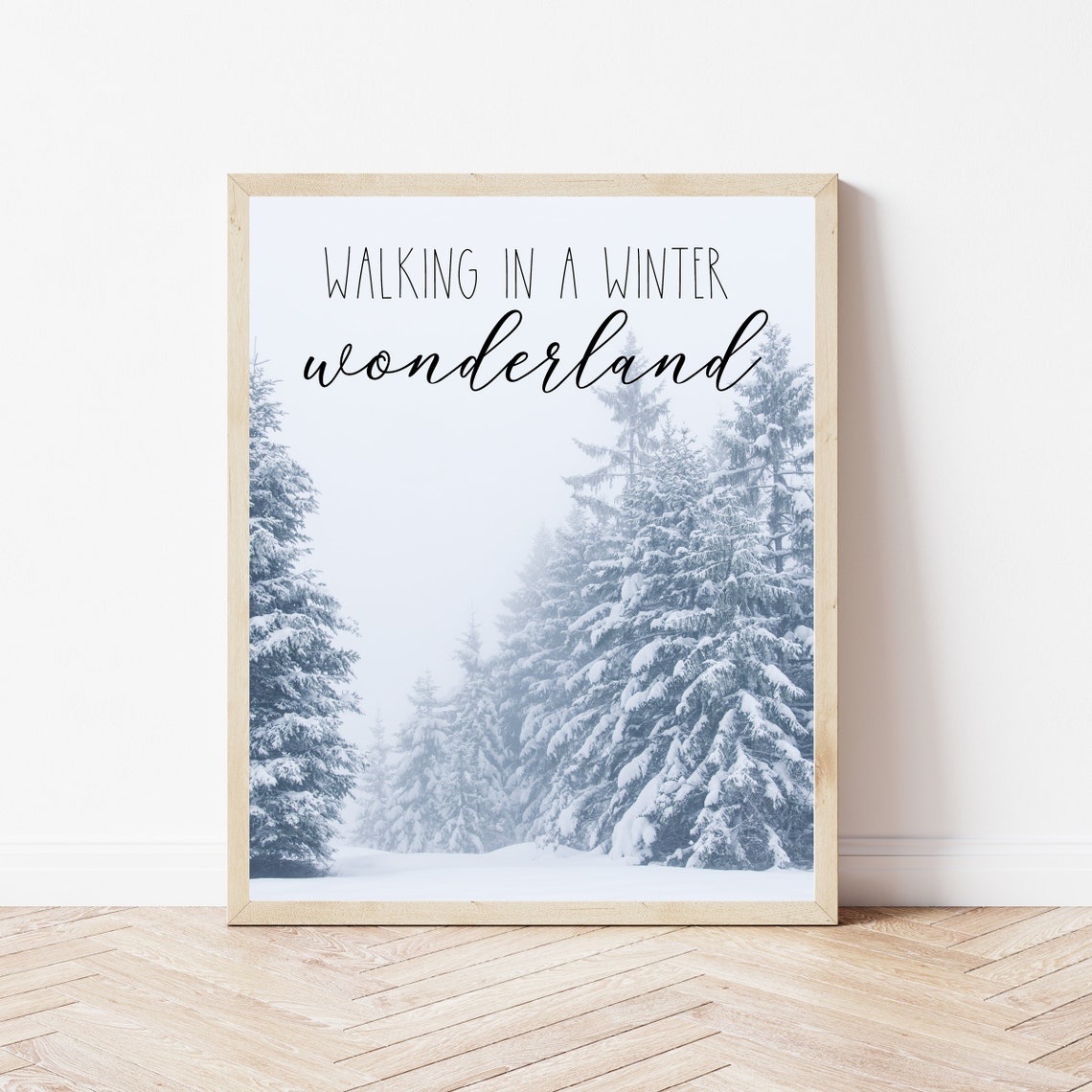 Walking In A Winter Wonderland Snowy Forest Christmas Poster