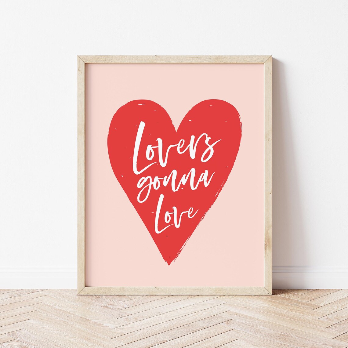 Lovers Gonna Love Red Heart Quote Pink Valentine Romance Poster - Image 2