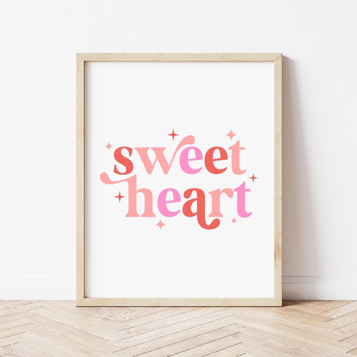 Sweet Heart Colorful Retro Lettering Valentines Day Fun Poster - Image 3