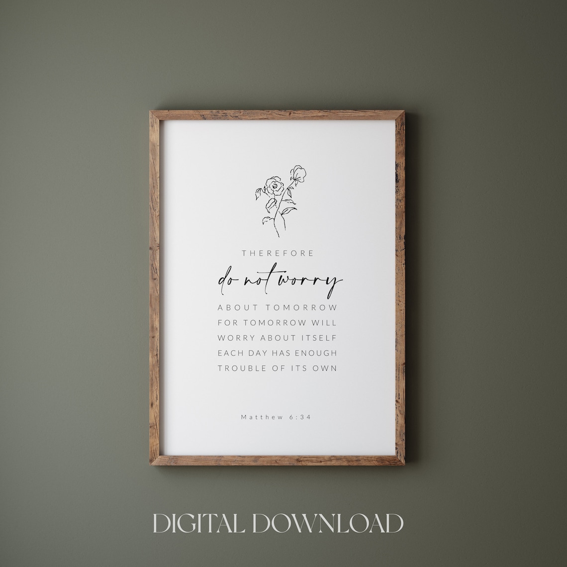 Matthew 6:34 Do Not Worry About Tomorrow Art Print - Image 4