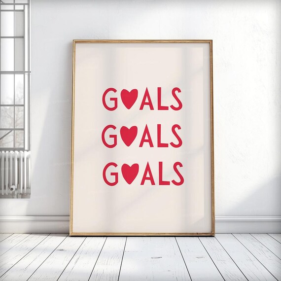 Heart Quote Print Minimalist Poster Living Room Art Goals Wall Decor Feminine Girly 1