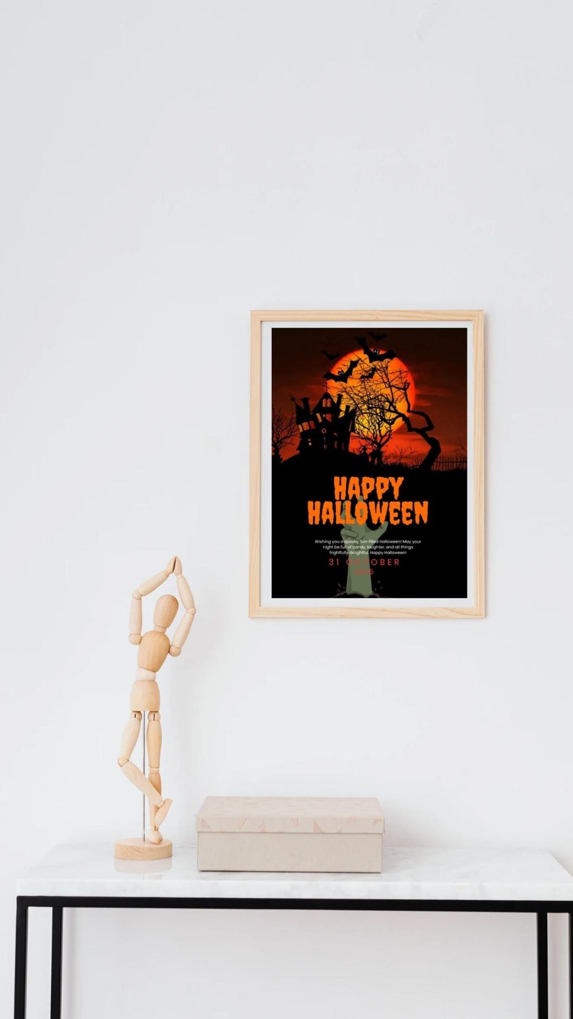 Happy Halloween Party Poster Spooky Wall Art 2025 Decoration