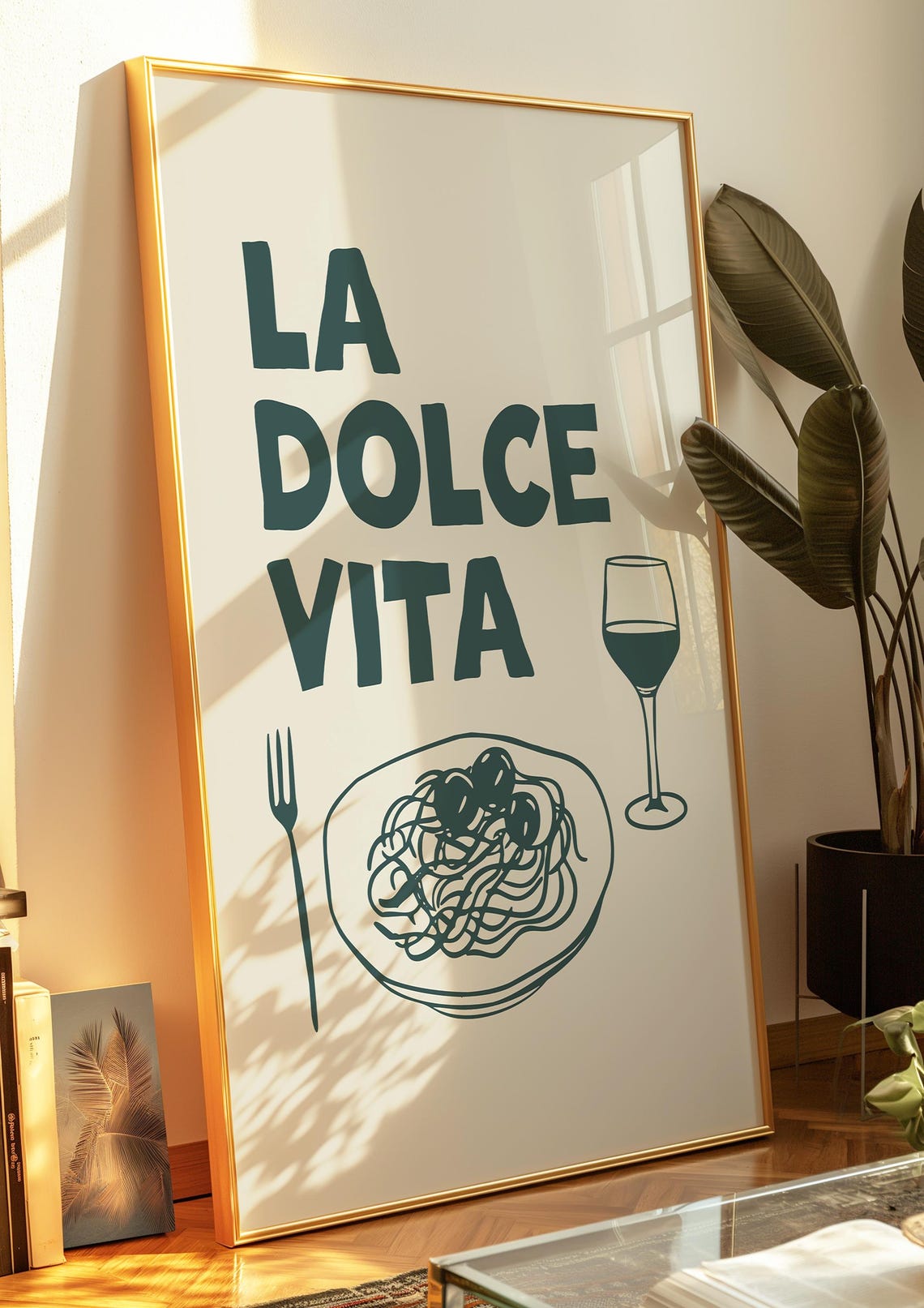 La Dolce Vita Spaghetti Night Italian Retro Kitchen Art Print - Image 3