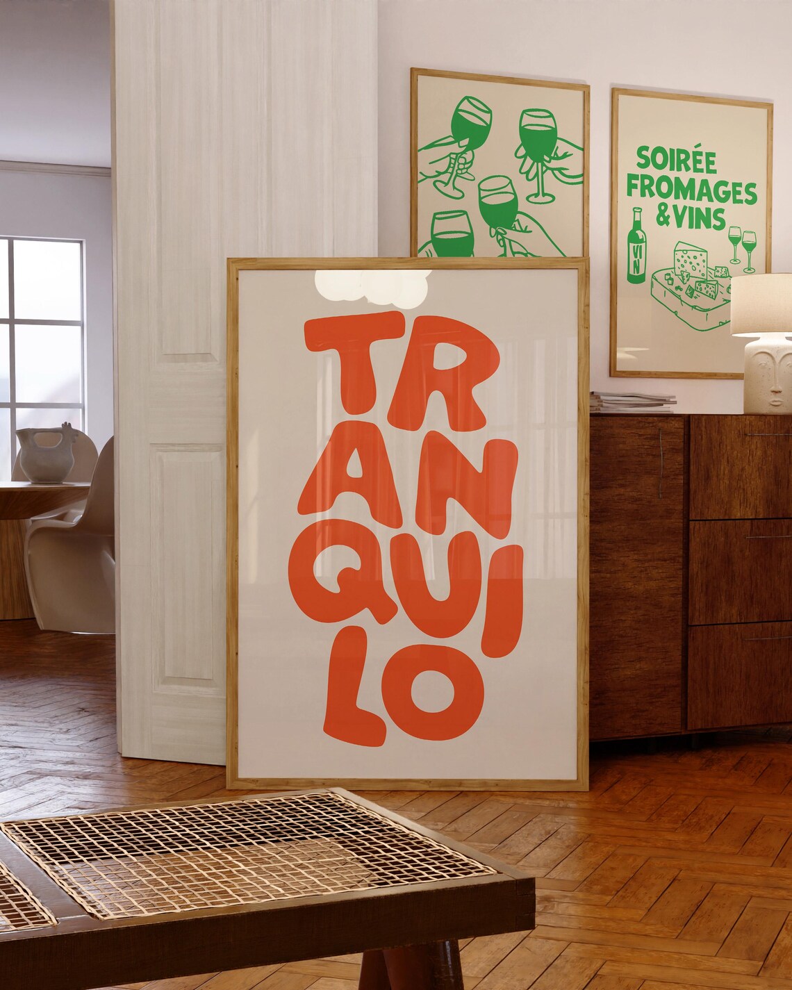 Orange Tranquilo Minimalist Quote Poster Print - Image 3